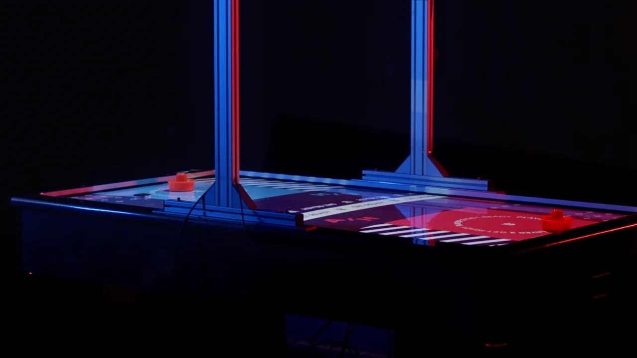 Interactive AR air hockey table as an innovative gaming experience.