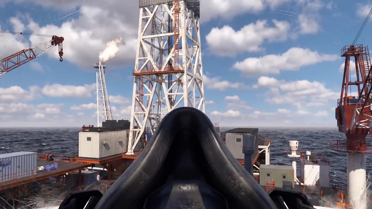VR training for safe work procedures on offshore drilling platforms.