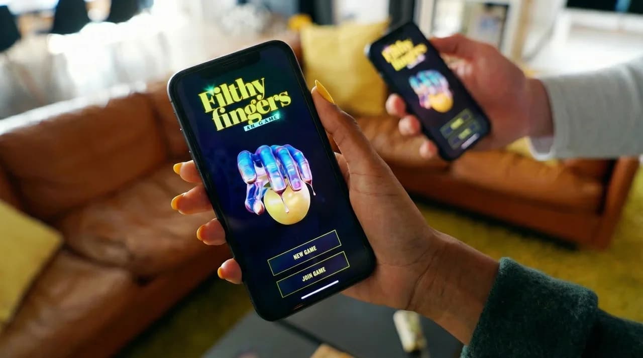 Multiplayer AR game for up to eight players hunting virtual fruits.