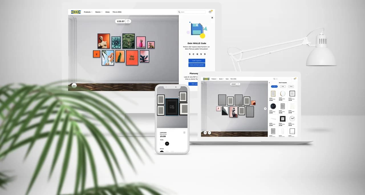 WebAR-enabled inspiration and configuration tool for wall decoration.