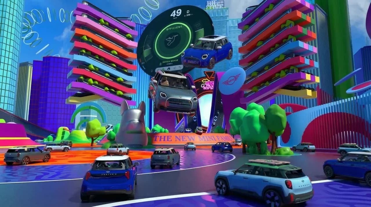 Custom-built metaverse for the MINI brand with virtual vehicle models.