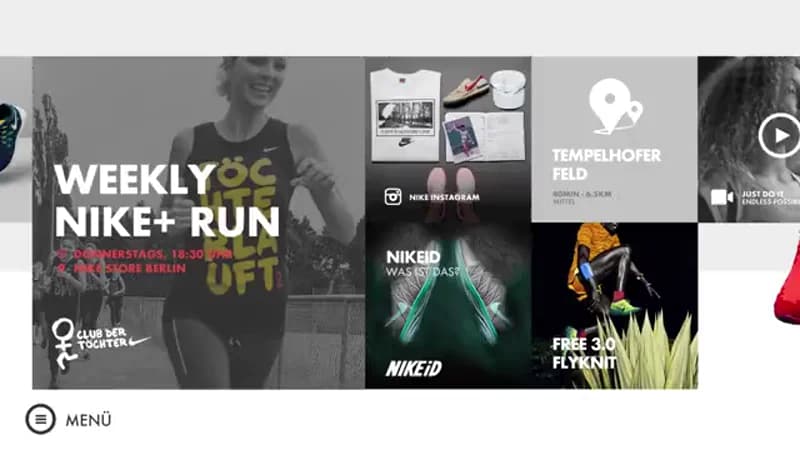 Interaktive Touchscreen-Anwendung für Nike am Point of Sale.