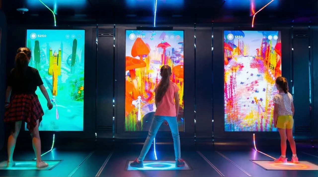 Interactive video game on one of the world's largest cruise ships.