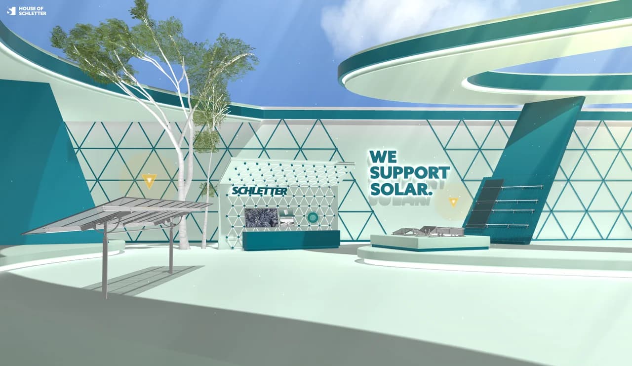 Innovative digital showroom for solar mounting systems.