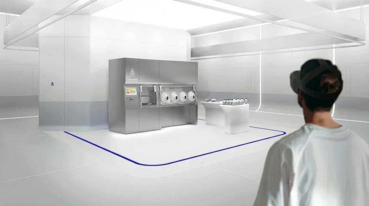 VR training tool for pharmaceutical isolator operation.