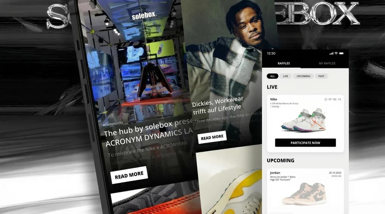 Premium app for sneaker raffles and exclusive store experiences.