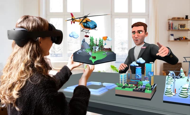 Mixed reality consultation with immersive storytelling and face tracking.