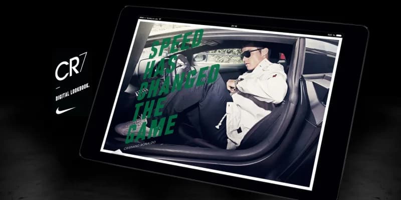 Digital lookbook for Cristiano Ronaldo's CR7 collection.