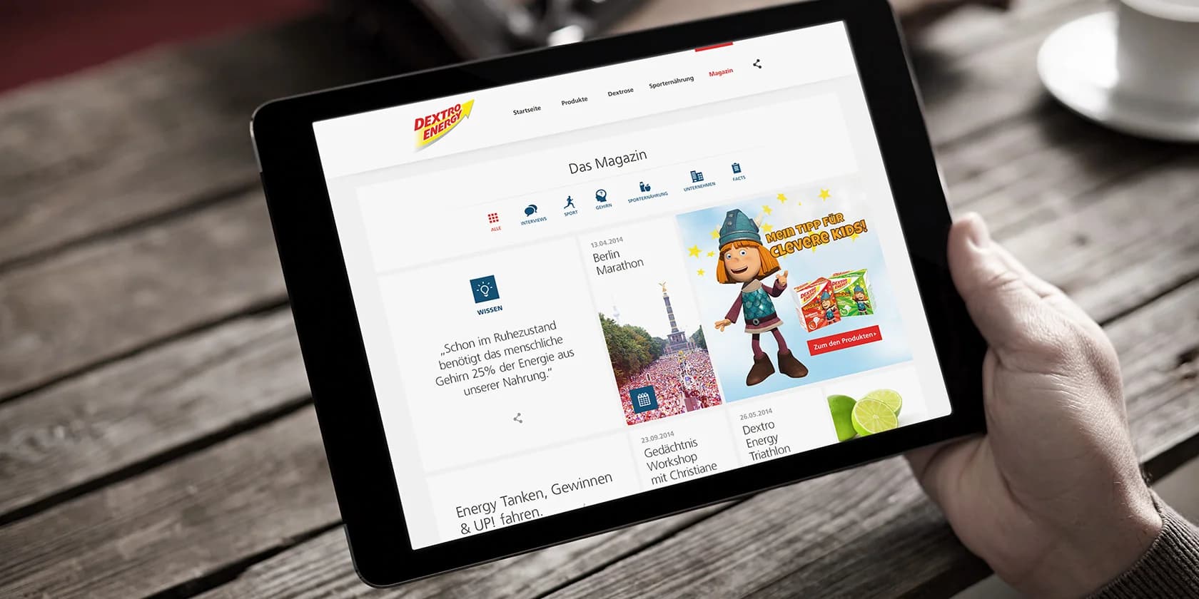 Platzhalter: Großes Bild des responsiven Würfel-Rasters mit Produkt- und Magazin-Teasern.