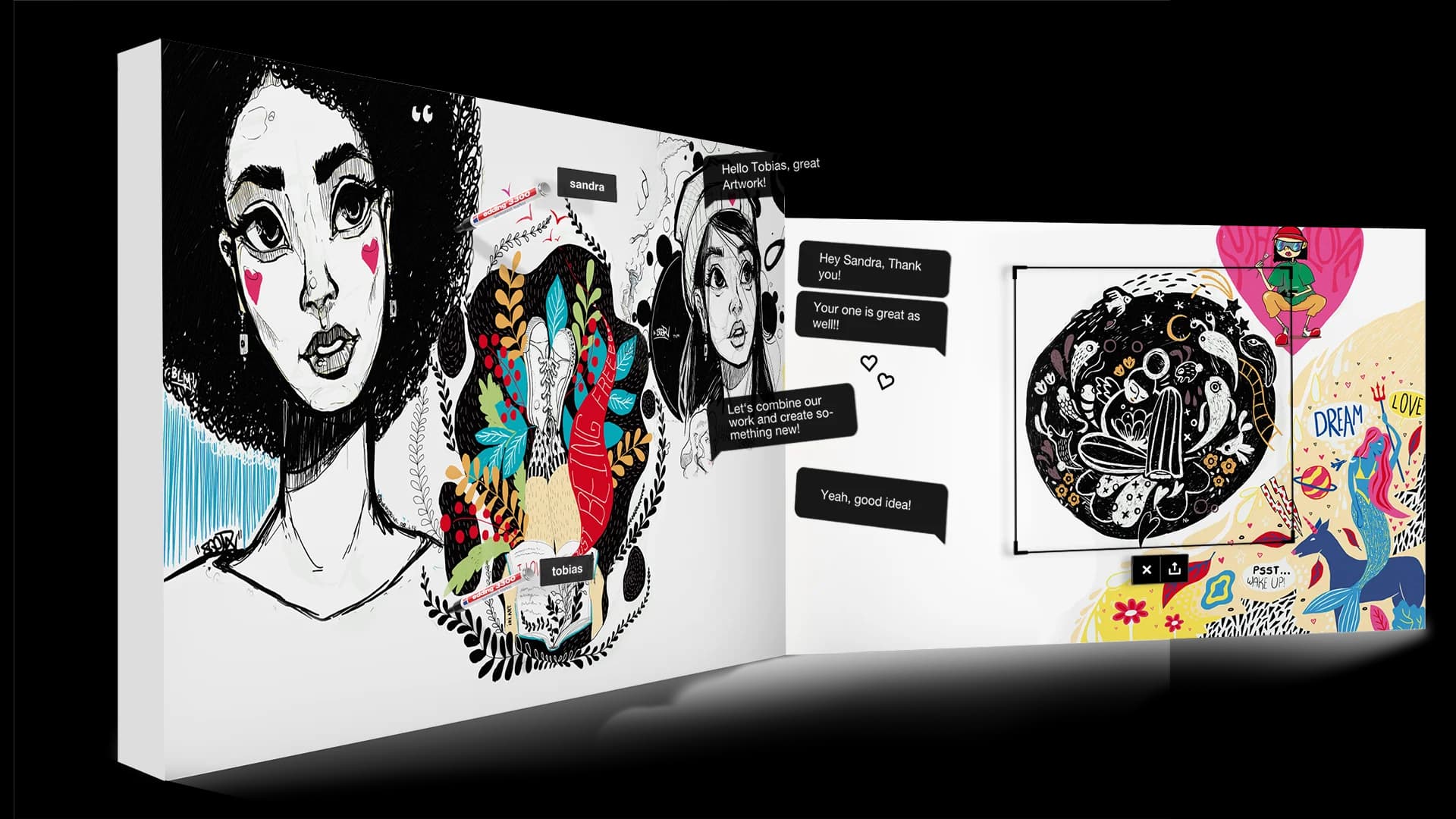 Placeholder: Curated gallery featuring Featured Artists and contest winners in close-up.