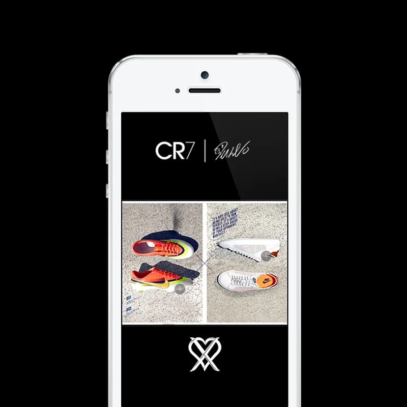 Sequence from the lookbook: product detail with clickable price button and shop overlay on mobile.
